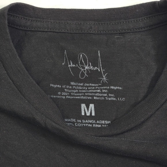 Michael Jackson Bad Neon Retro Black Short Sleeve Graphic T-Shirt Men's Sz M EUC - Picture 3 of 6